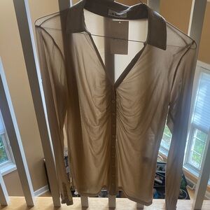 Boutique Sheer Button-Up Blouse